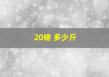 20磅 多少斤